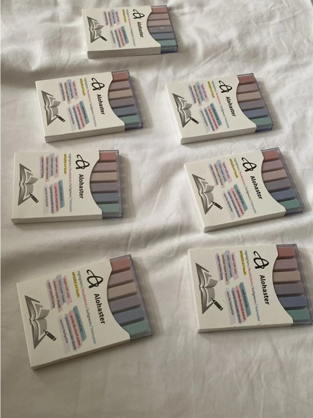 ALOHAS Pastel Highlighter Set - Pink, Lavender, Blue, Mint, Beige